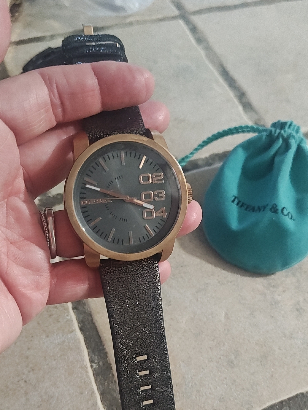 Diesel | Accessories | Diesel Rose Gold And Leather Band